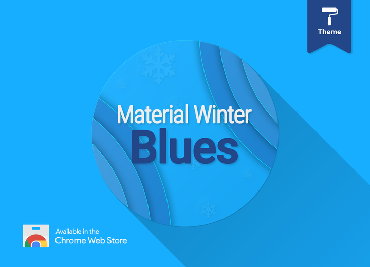 Material Winter Blues Chrome desktop theme preview